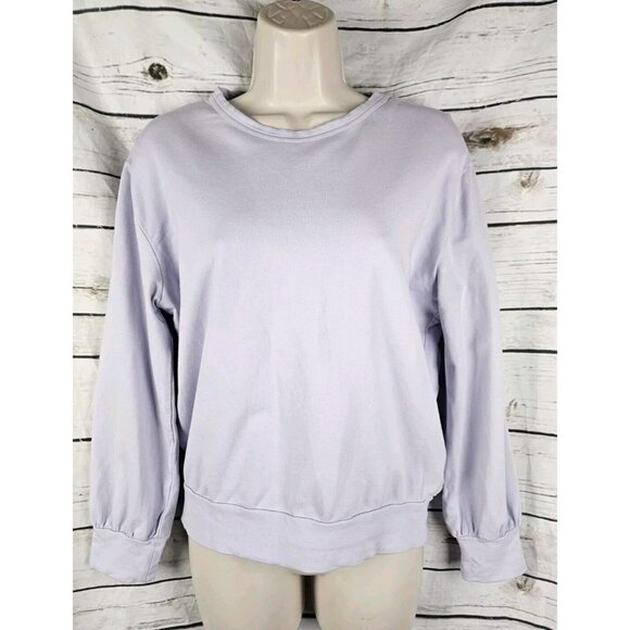 Pact Lavender Cut Out Sweatshirt Top Pullover XS Organic Cotton Blend Womens - Picture 1 of 6